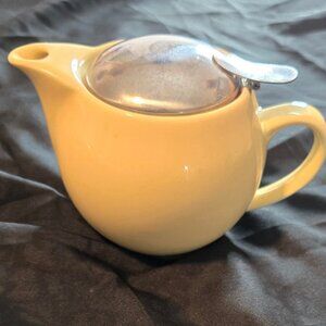 Vintage ZERO JAPAN UNIVERSAL Personal Size Ceramic Teapot w/ Stainless Steel Lid